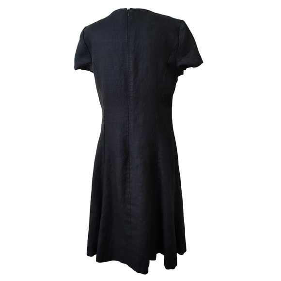 Austin Reed Black Linen Dress Size 8 Short Sleeve Career Classic - Picture 2 of 11